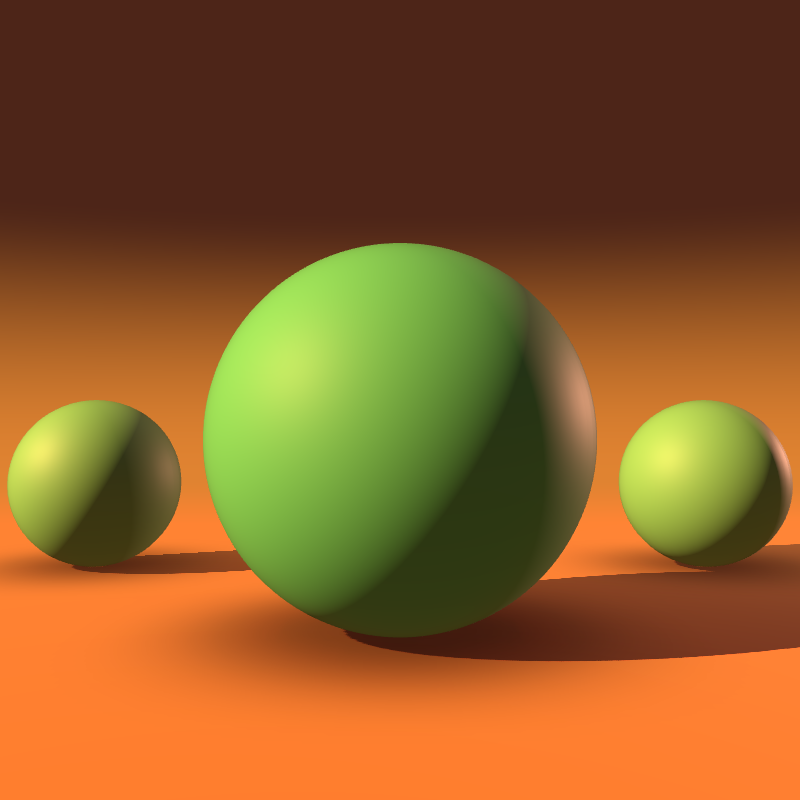 Sphere scene lit like a warm interior, with cream walls and a wood-toned floor