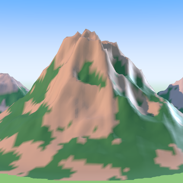 Mountain model in the Chroma Space lighting scene