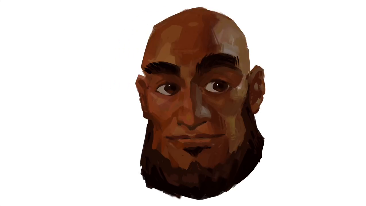 Canvas-only recording of the same painted portrait