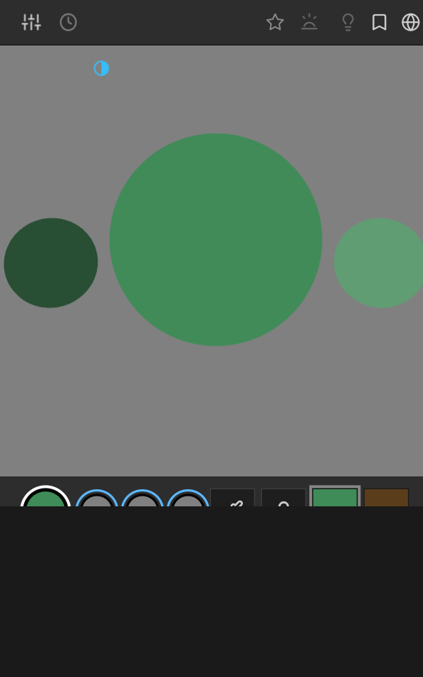 The same green shown as flat unlit color on neutral gray
